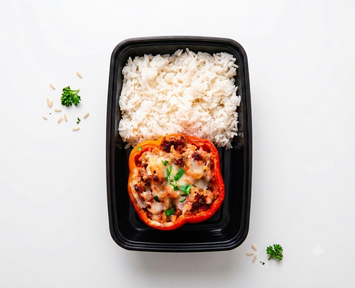 Stuffed Pepper with Chicken & Jasmine Rice
